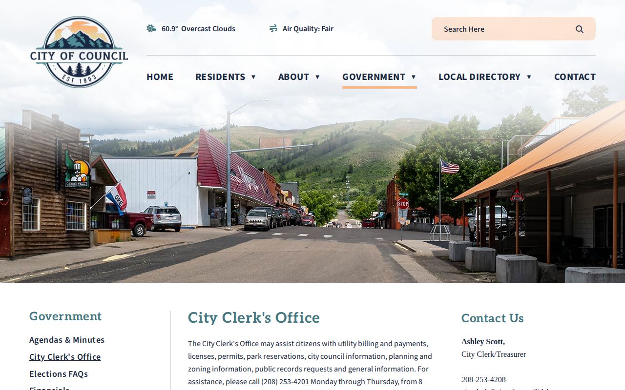 City of Council clerk page for city records related to arrest-service administration